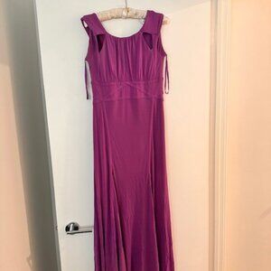 BCBG Maxazria full length lavender dress with side slits. Size 8
